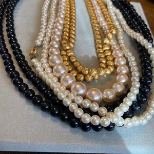 Bundle of 4 vintage unsigned costume jewelry necklaces